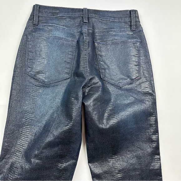 Frame Denim Le High Straight Indigo Lizard Coated Jeans Sz 25 - Picture 10 of 11